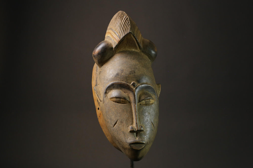 African wood mask antiques made of carved wood Vintage Yohoure Masks for wall-7313