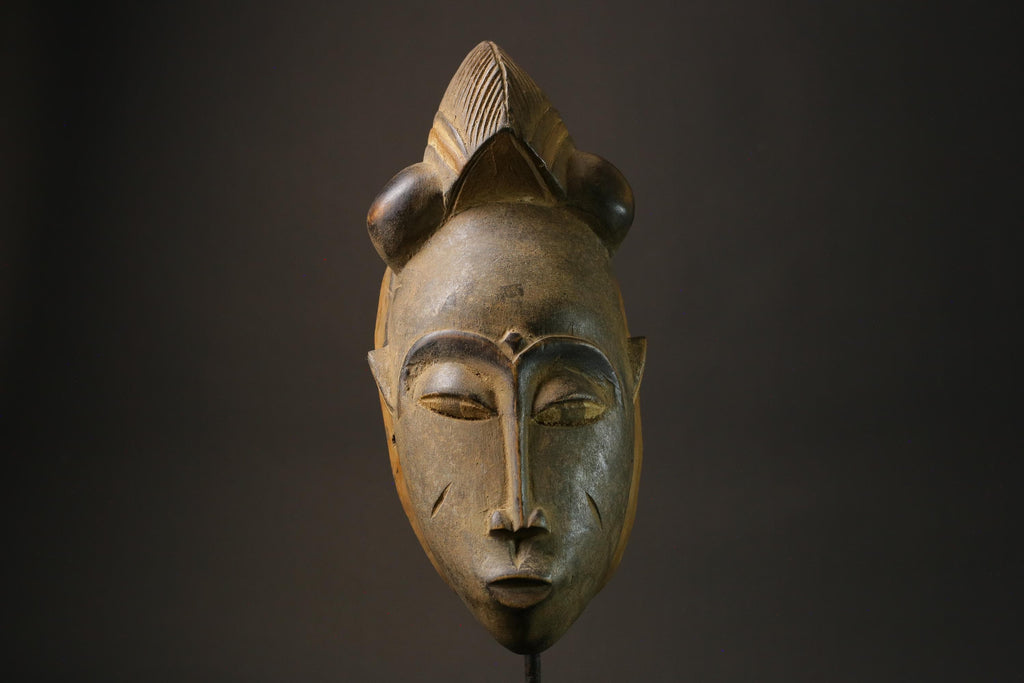 African wood mask antiques made of carved wood Vintage Yohoure Masks for wall-7313