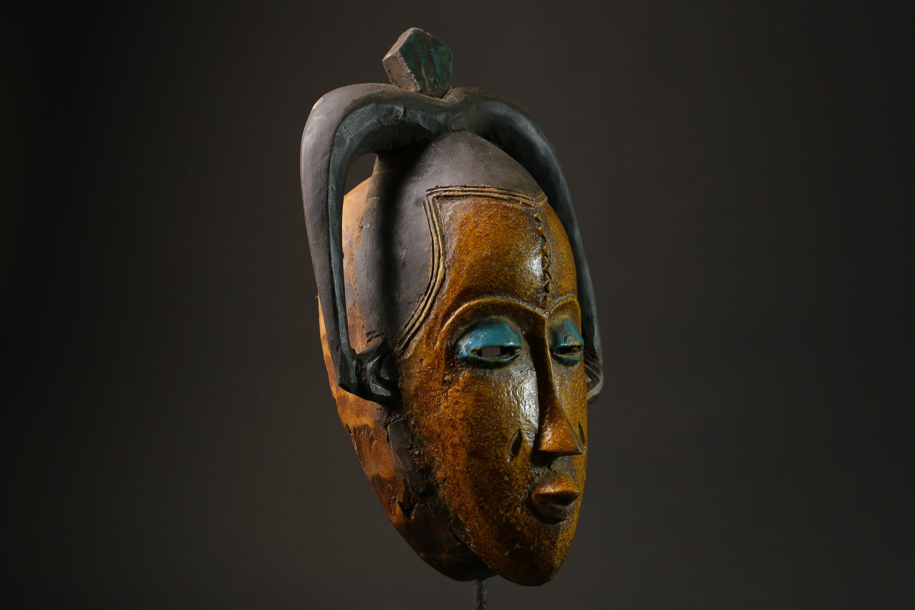 African mask antiques tribal Face vintage Wood Carved Hanging Guro Masks for wall-G2698