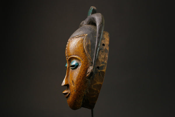 African mask antiques tribal Face vintage Wood Carved Hanging Guro Masks for wall-G2698