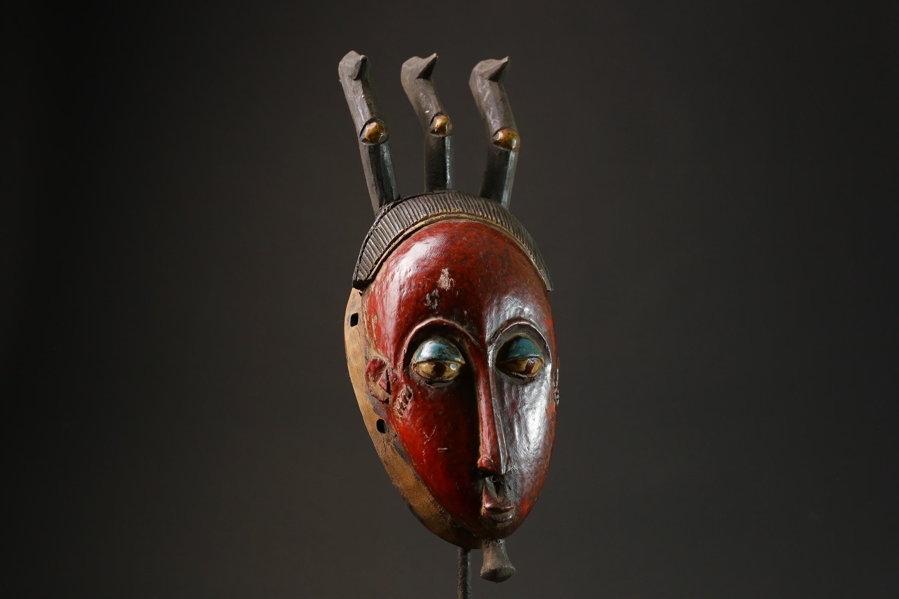 African mask antiques tribal Face vintage Wood Carved Hanging Guro Masks for wall-G2702