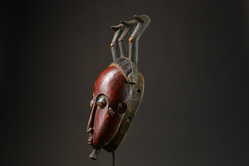 African mask antiques tribal Face vintage Wood Carved Hanging Guro Masks for wall-G2702