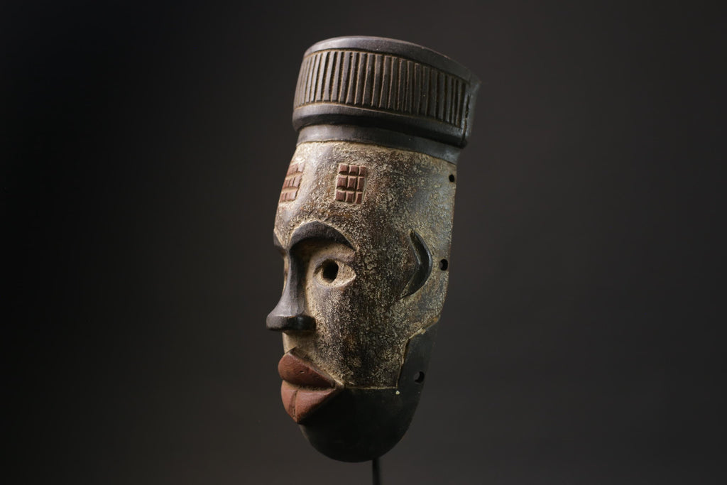 African mask antiques tribal Bwami Primitive Art Collectibles Wood GURO masks for wall-5592