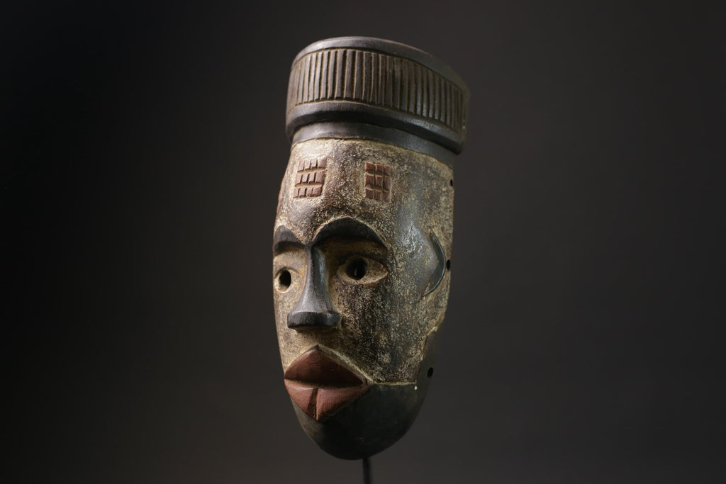 African mask antiques tribal Bwami Primitive Art Collectibles Wood GURO masks for wall-5592