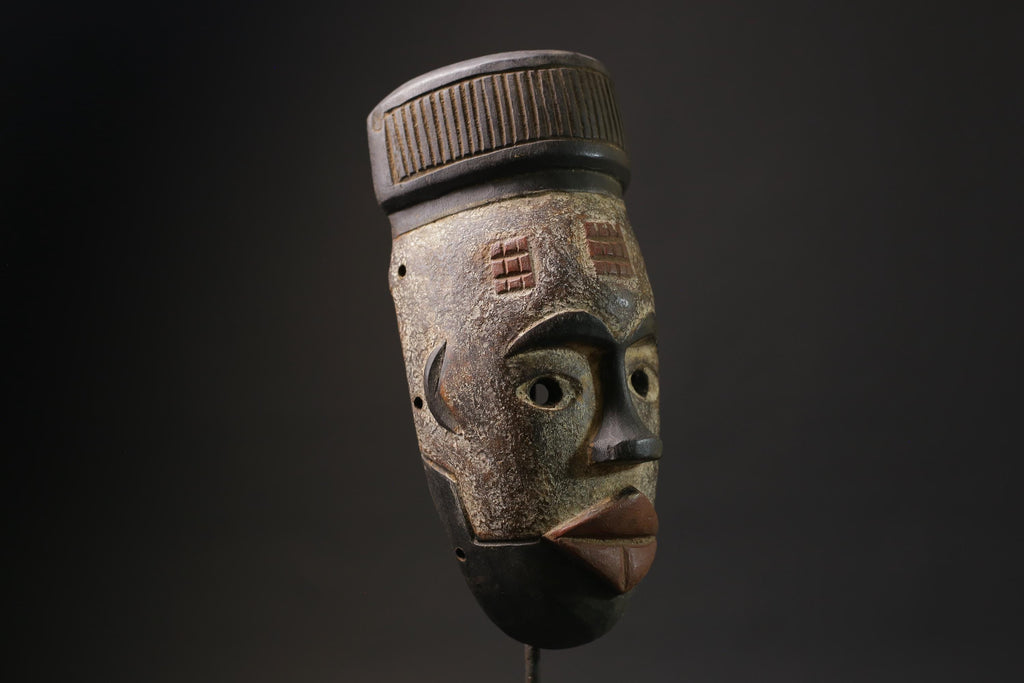 African mask antiques tribal Bwami Primitive Art Collectibles Wood GURO masks for wall-5592