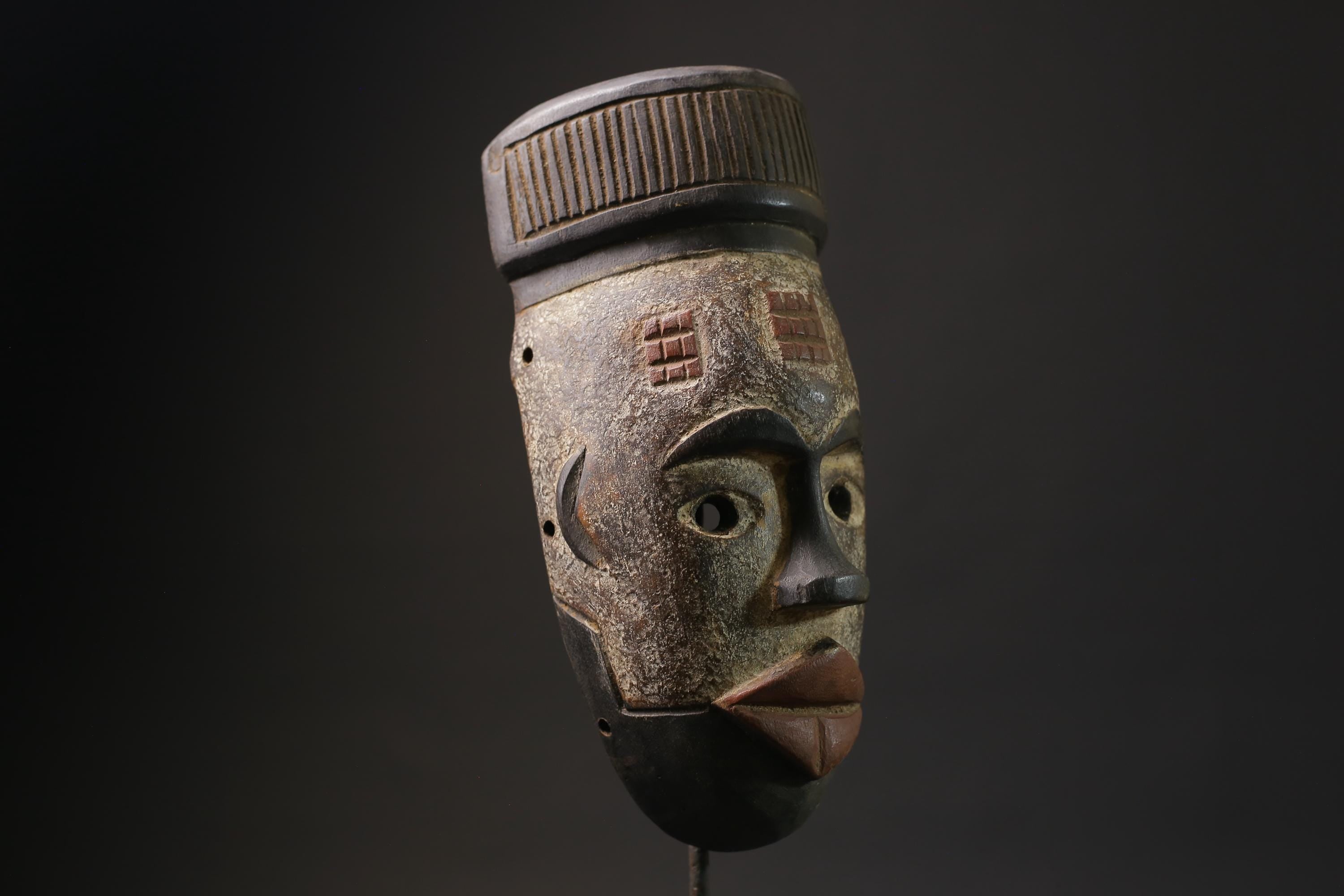 African mask antiques tribal Bwami Primitive Art Collectibles Wood GURO masks for wall-5592