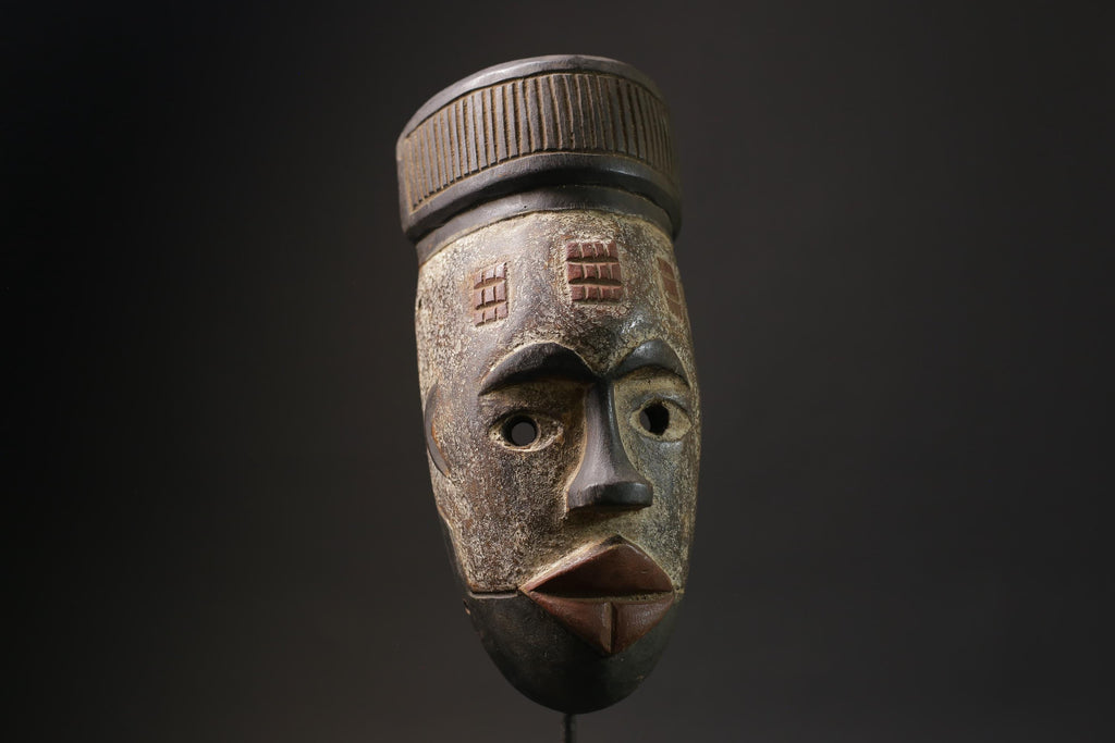 African mask antiques tribal Bwami Primitive Art Collectibles Wood GURO masks for wall-5592