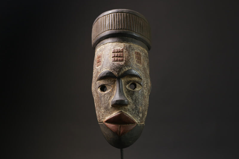 African mask antiques tribal Bwami Primitive Art Collectibles Wood GURO masks for wall-5592