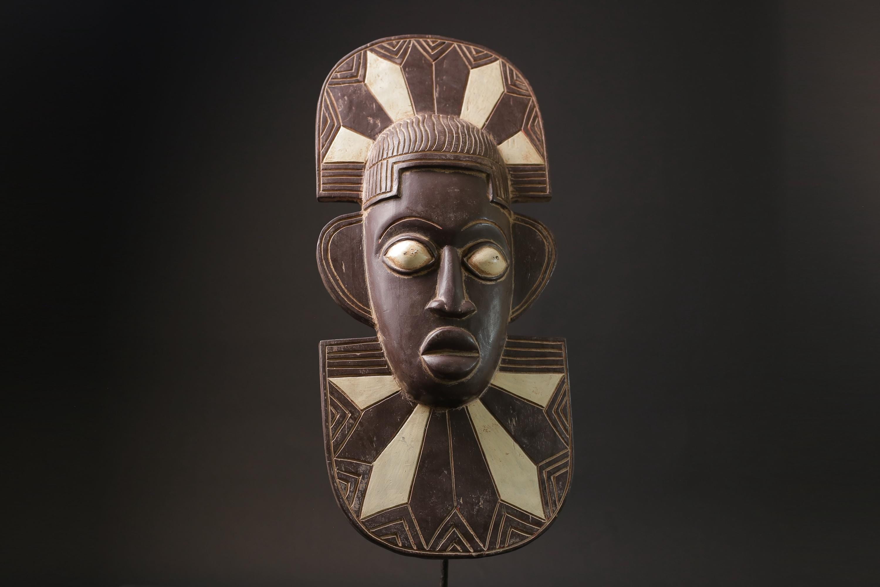 African Mask Ashanti Queen Wood Ghana Handmade Queen masks for wall-7055