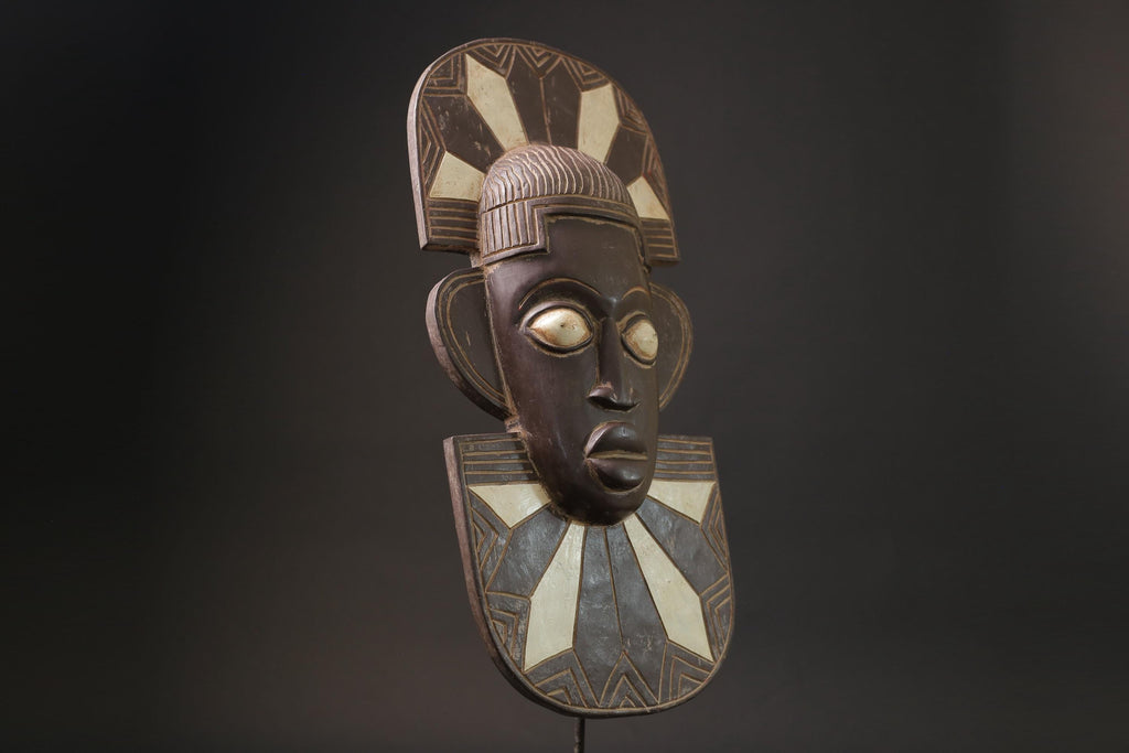 African Mask Ashanti Queen Wood Ghana Handmade Queen masks for wall-7055