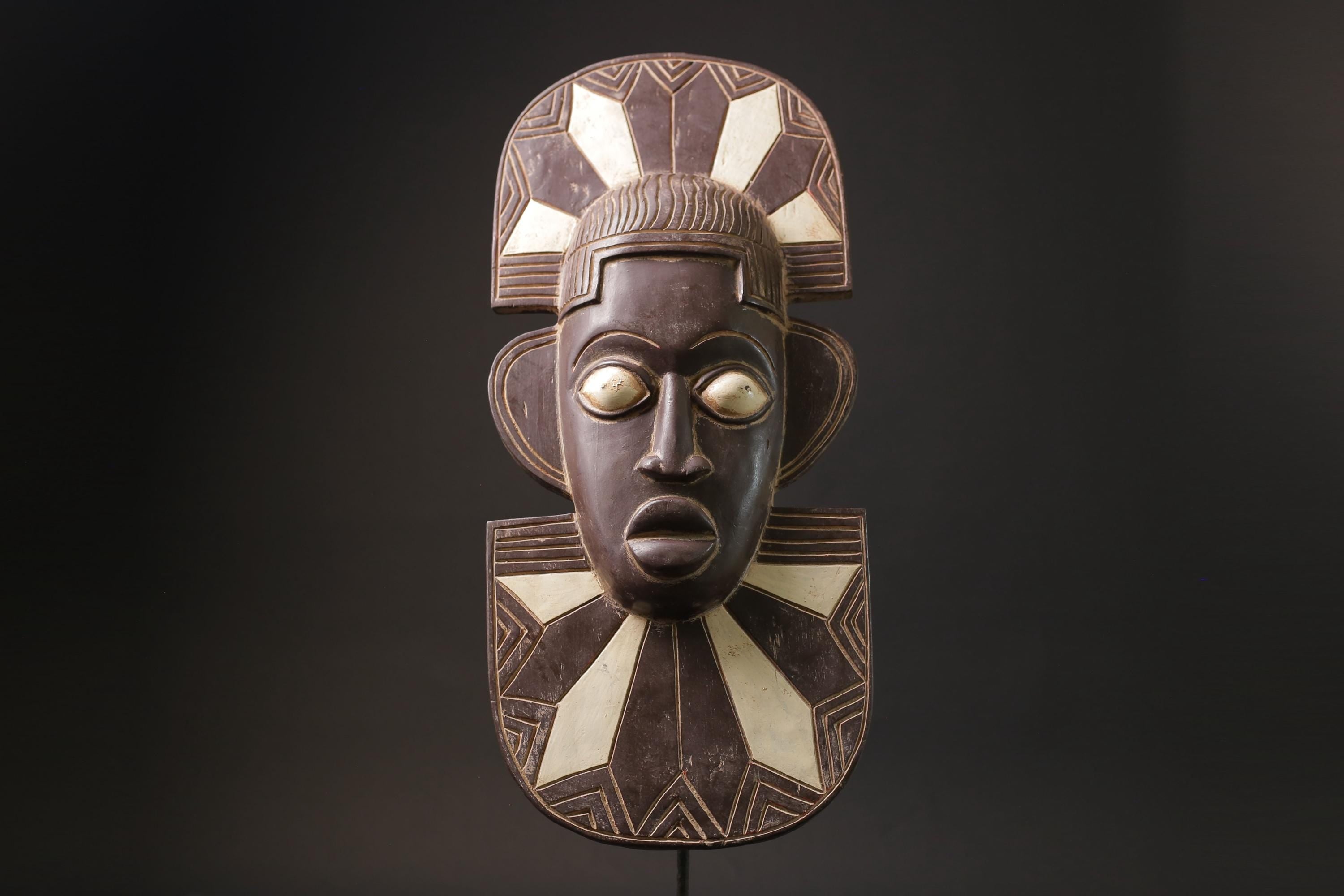 African Mask Ashanti Queen Wood Ghana Handmade Queen masks for wall-7055