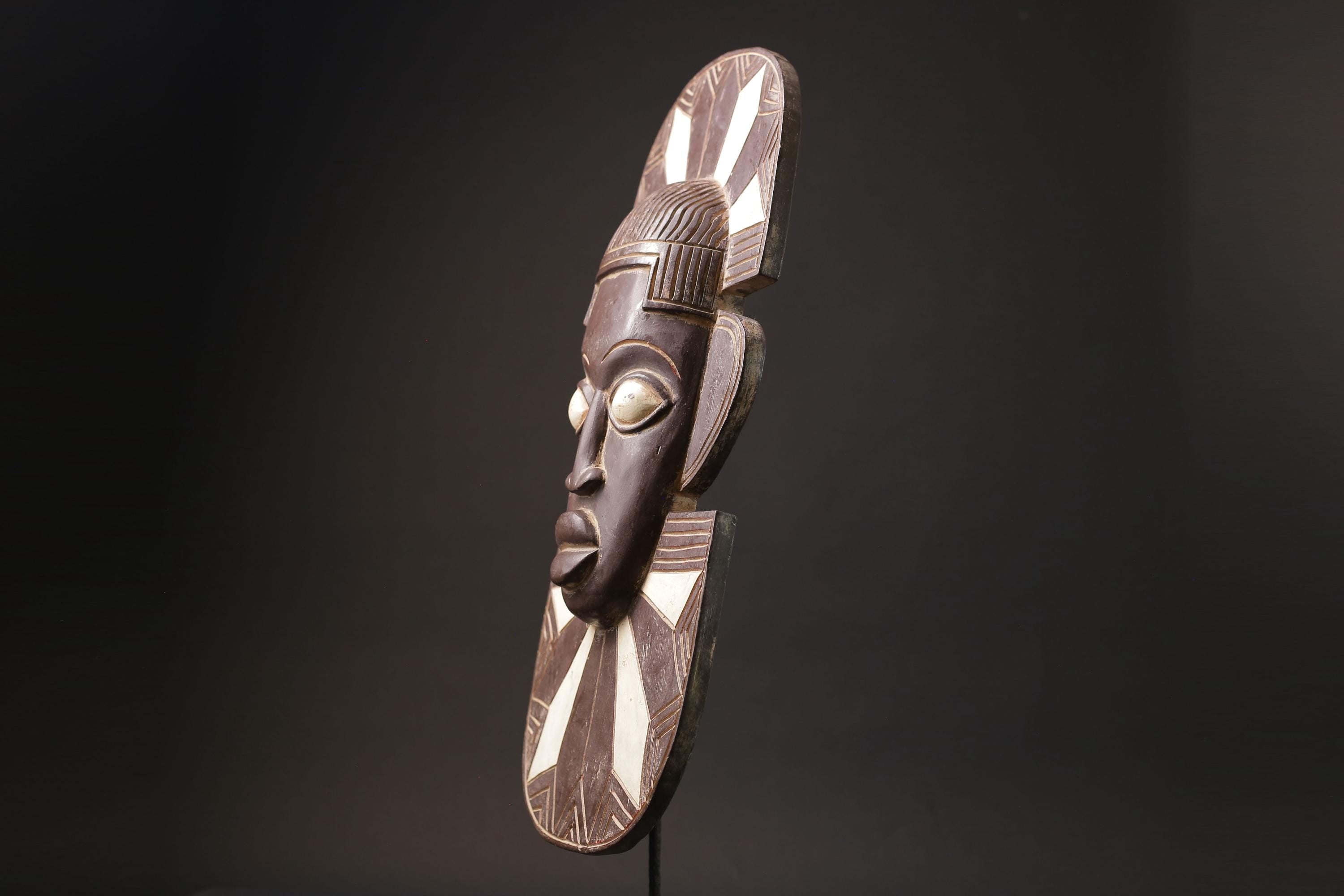 African Mask Ashanti Queen Wood Ghana Handmade Queen masks for wall-7055