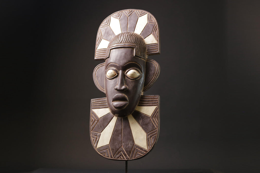 African Mask Ashanti Queen Wood Ghana Handmade Queen masks for wall-7055