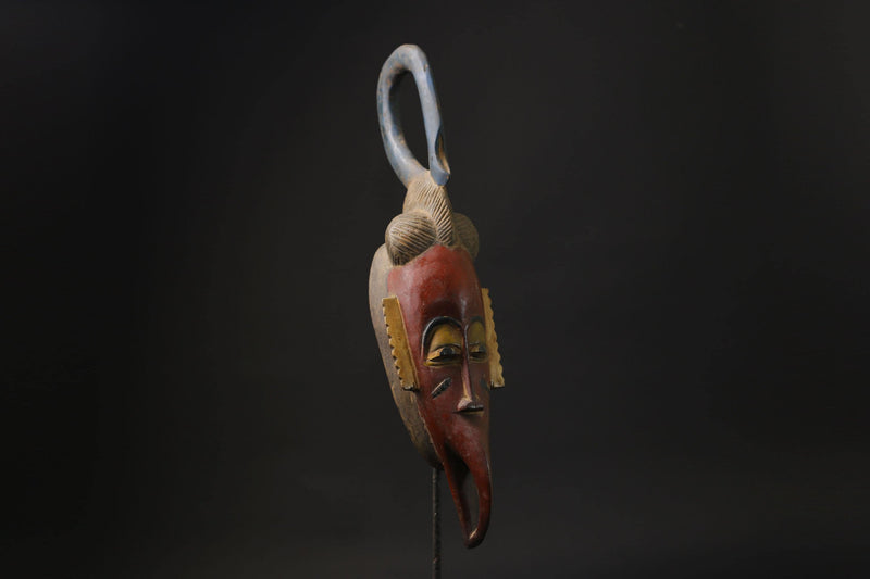 african wood masks hand carved Traditional Art Antique Folk Art Baule masks for wall-9821