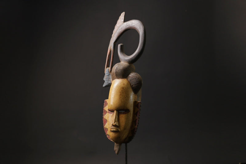 african wood mask antiques Tribal Mask Handmade folk art Antiques Guro-9815