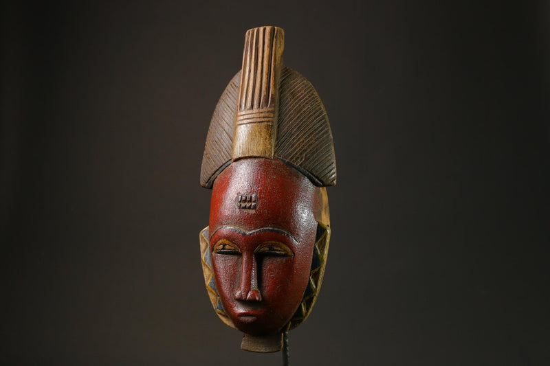 African Antique wood Hand Beautiful african mask Wood guro Masks for wall-8783