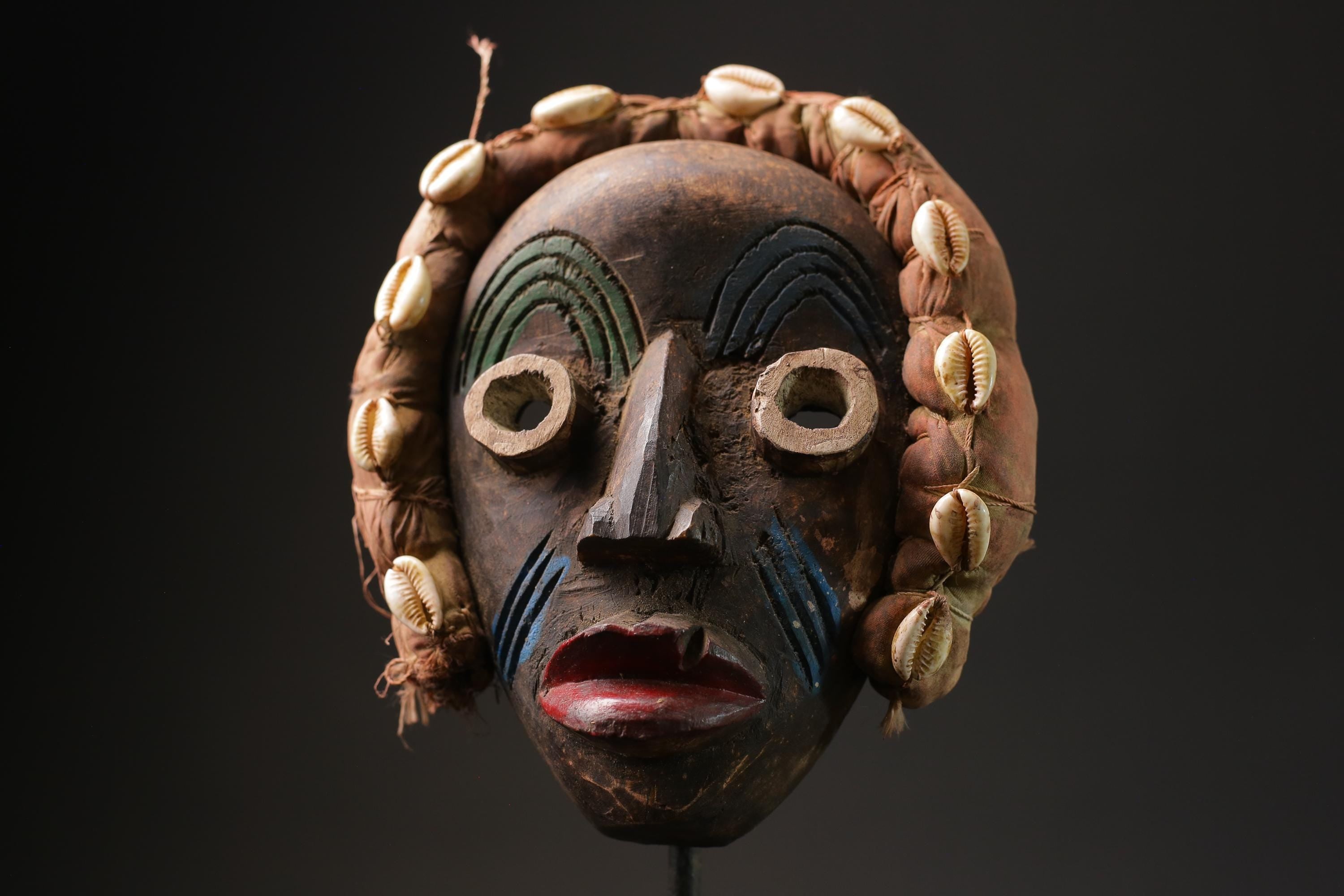 African mask Home Décor Wood Tribal Carving Tribal Mask Dan Kran masks for wall-9834
