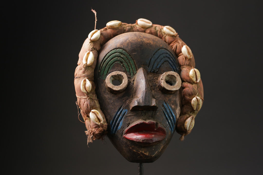African mask Home Décor Wood Tribal Carving Tribal Mask Dan Kran masks for wall-9834