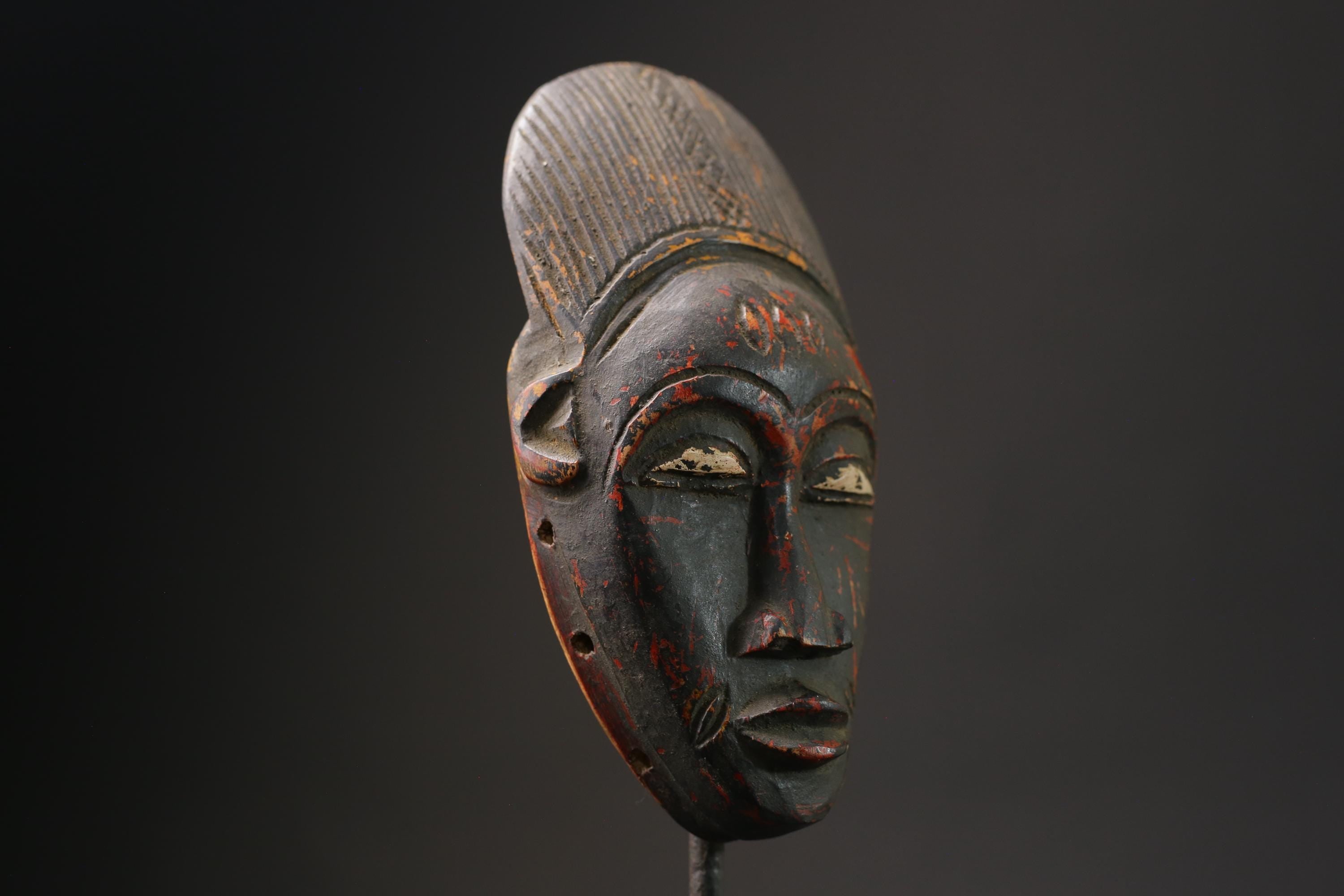 African wood mask antiques Face Vintage Wood Carved Hanging Guro masks for wall-9756
