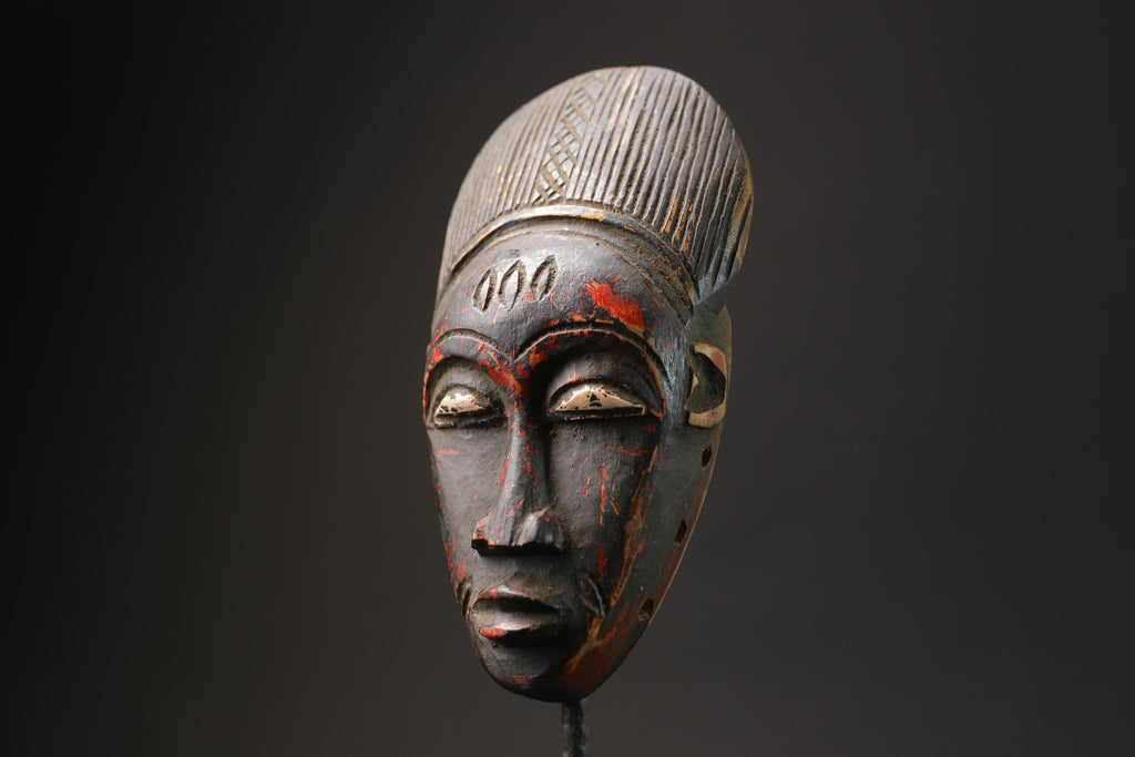 African wood mask antiques Face Vintage Wood Carved Hanging Guro masks for wall-9756