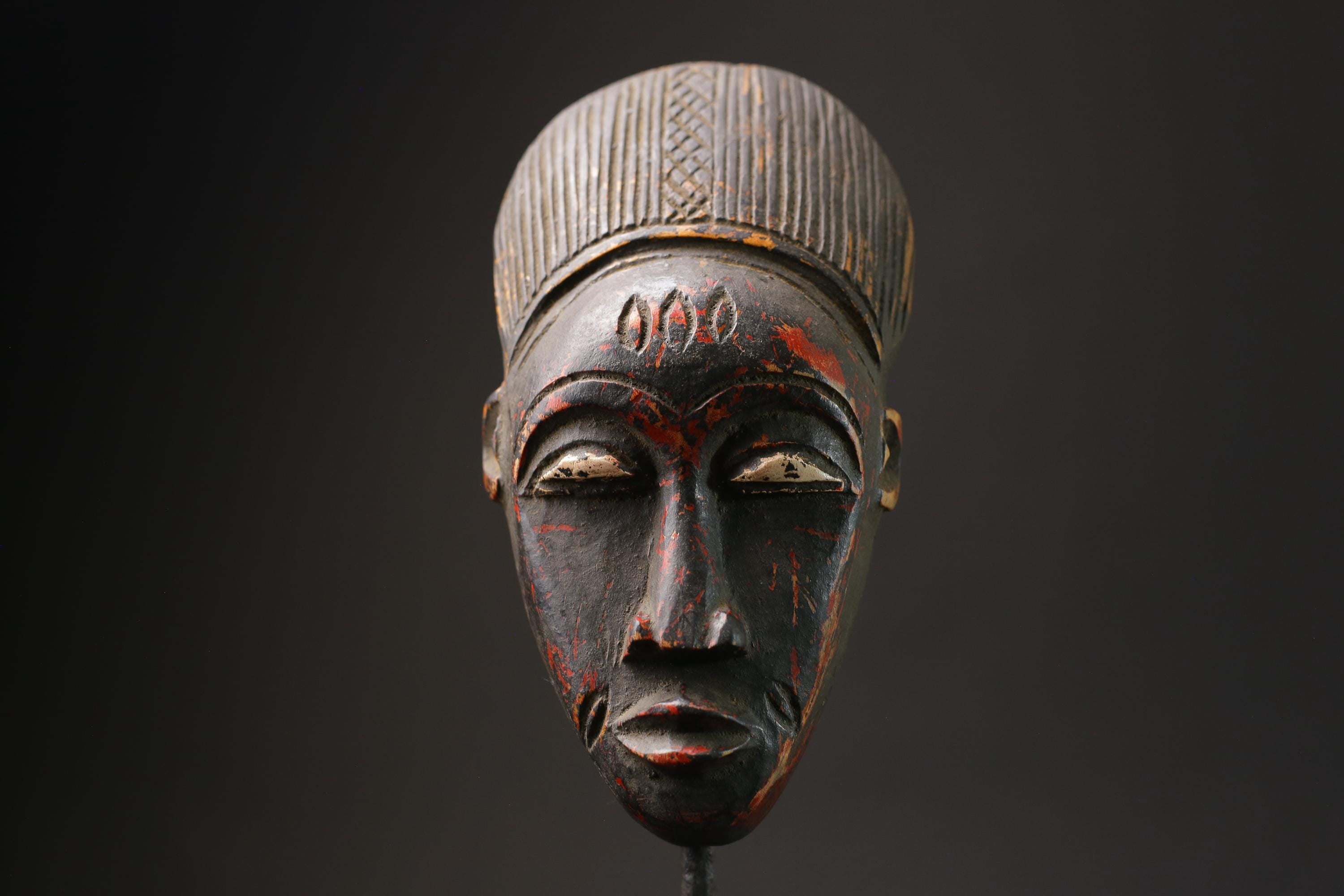 African wood mask antiques Face Vintage Wood Carved Hanging Guro masks for wall-9756