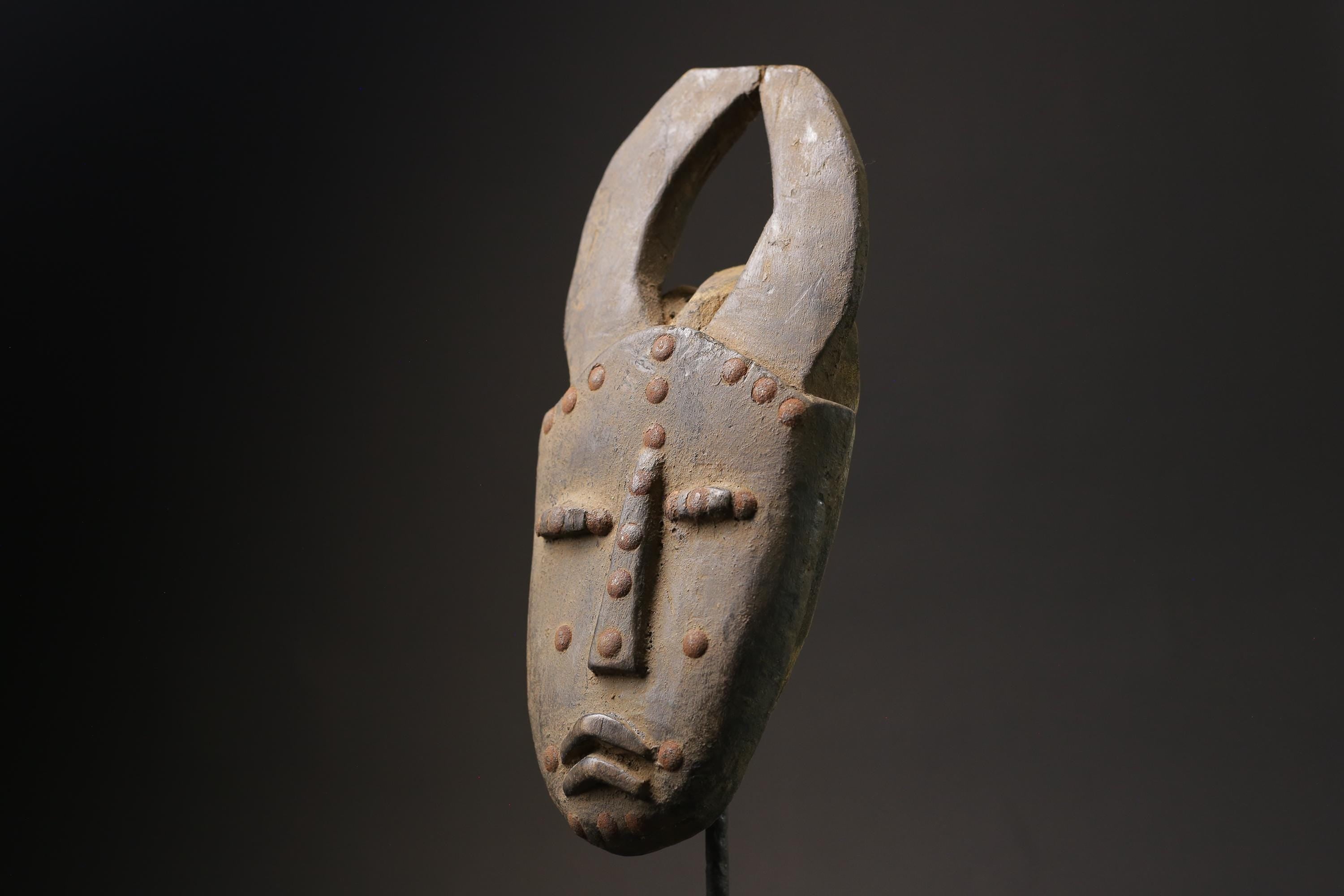 African wood mask antiques Guru Tribe Art Vintage Baule Mask Wall Tribal-8568