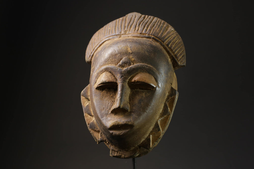 African mask antiques tribal Face vintage Wood Carved Hanging guro Masks for wall-5672