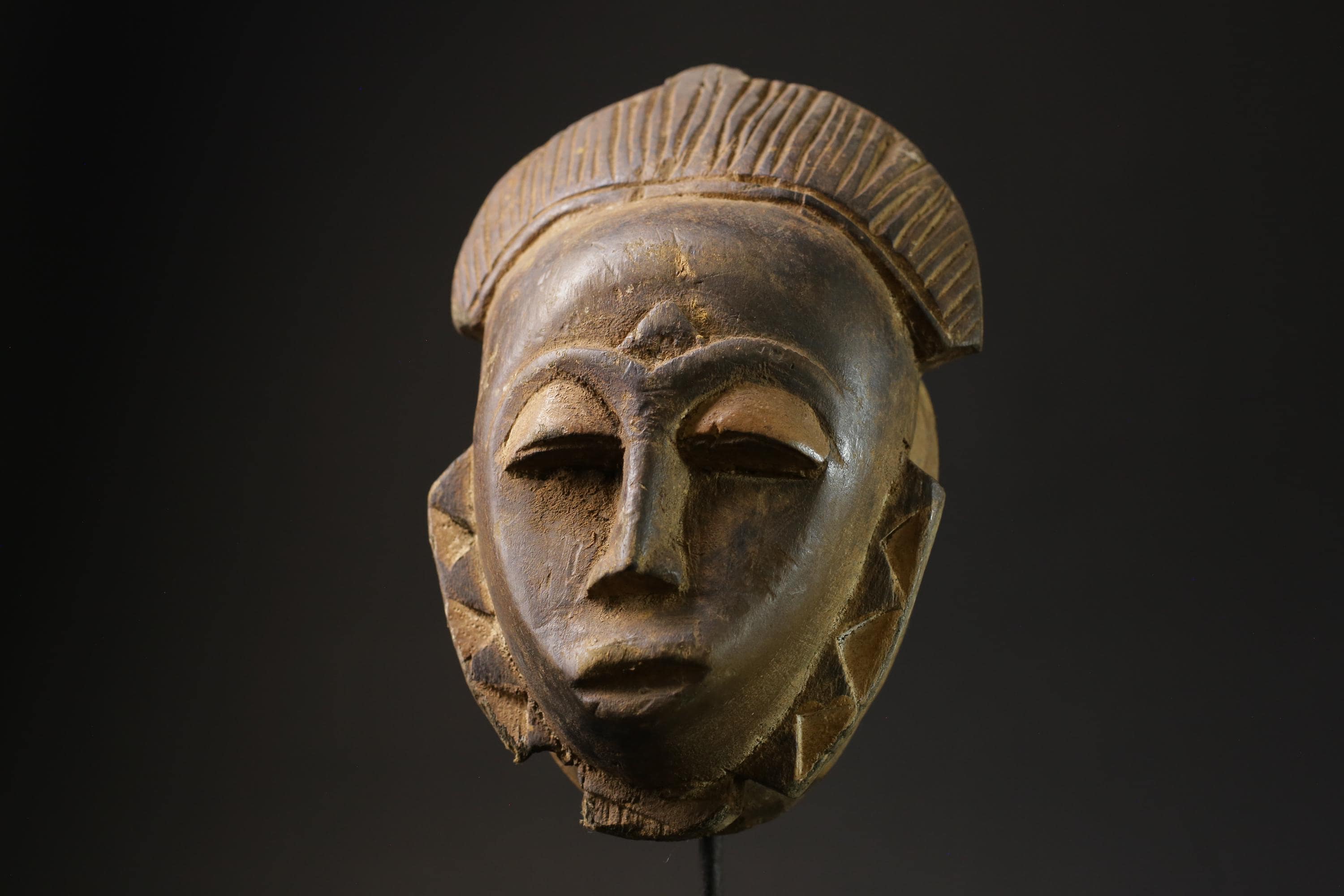 African mask antiques tribal Face vintage Wood Carved Hanging guro Masks for wall-5672