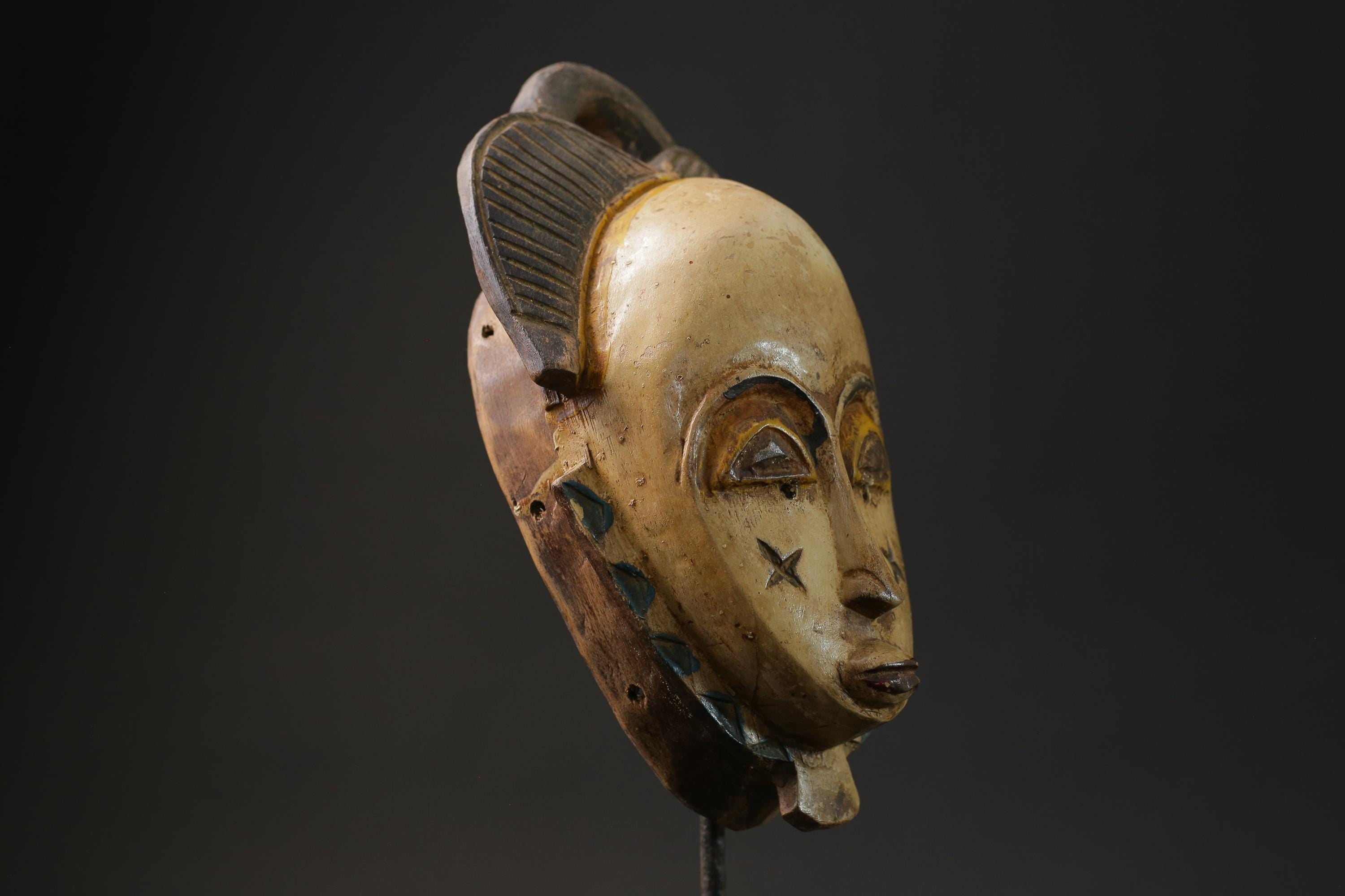 African mask antiques tribal Face vintage Wood Carved Hanging guro Masks for wall-G2441