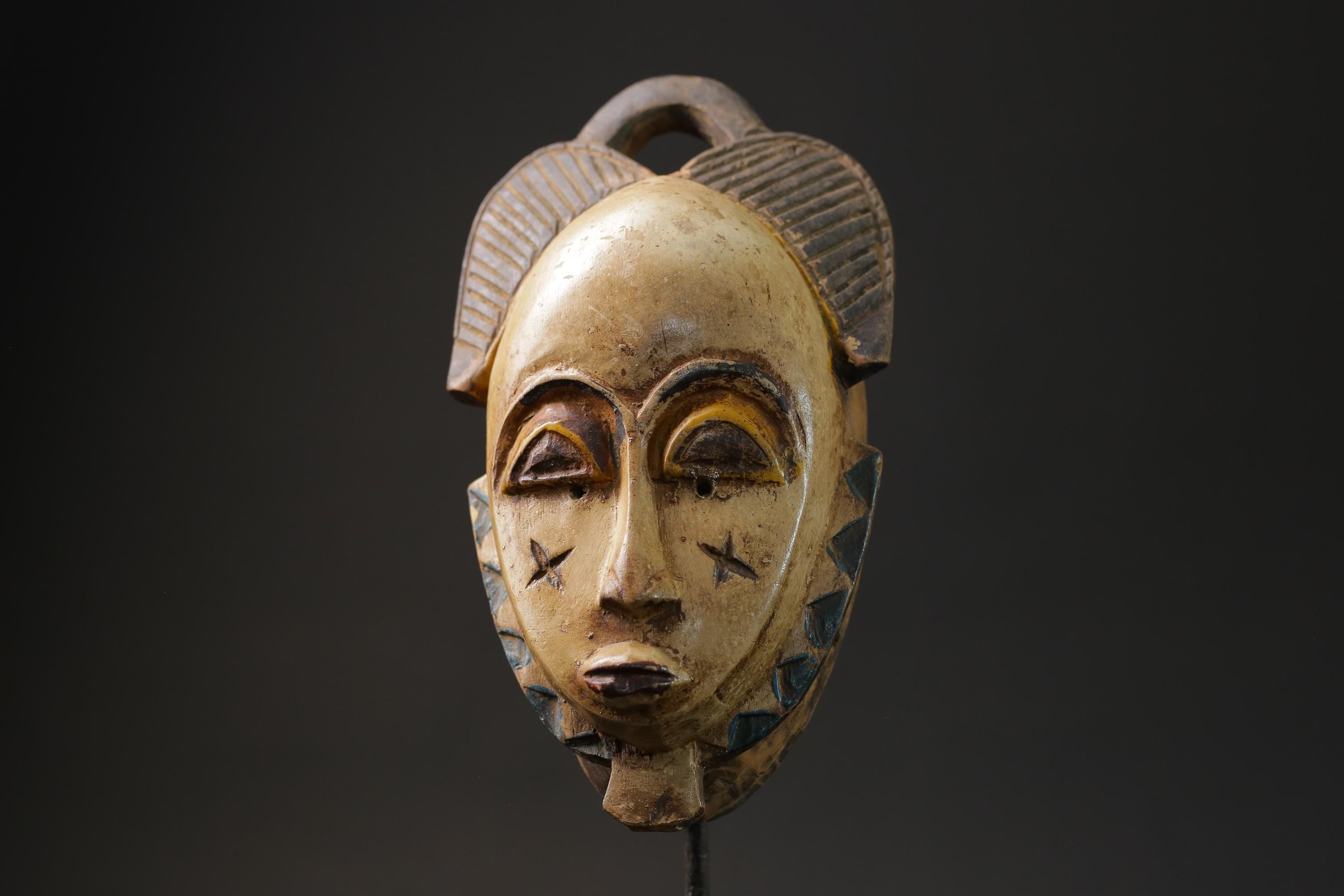 African mask antiques tribal Face vintage Wood Carved Hanging guro Masks for wall-G2441