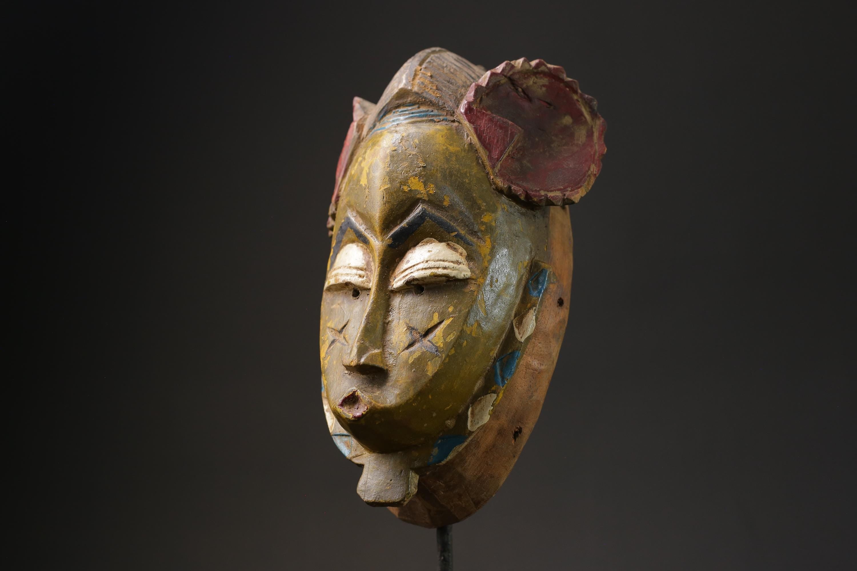 African Masks Antiques Tribal Face Vintage Carved Wood Hanging Guro Masks for wall-G2442