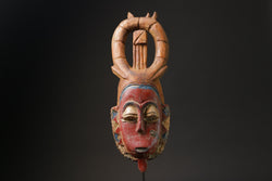 African wood mask antiques Face Vintage Wood Carved Hanging Guro masks for wall-G2445