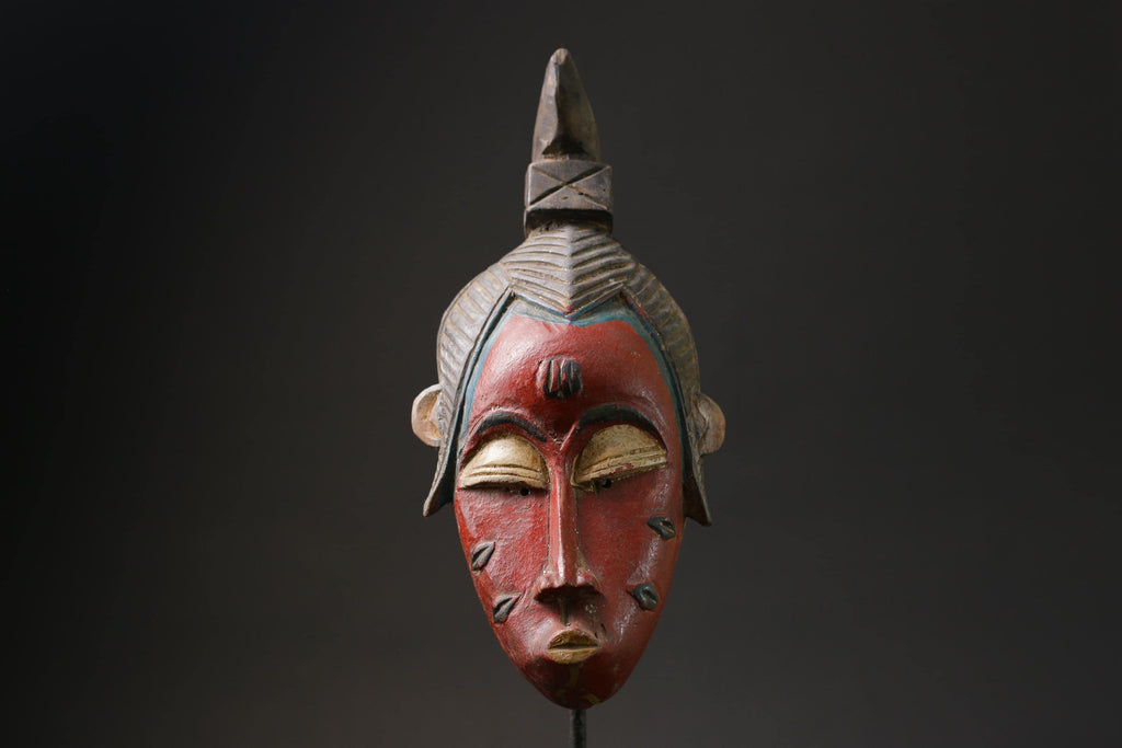 African mask antiques tribal Face vintage Wood Carved Hanging guro Masks for wall-G2447