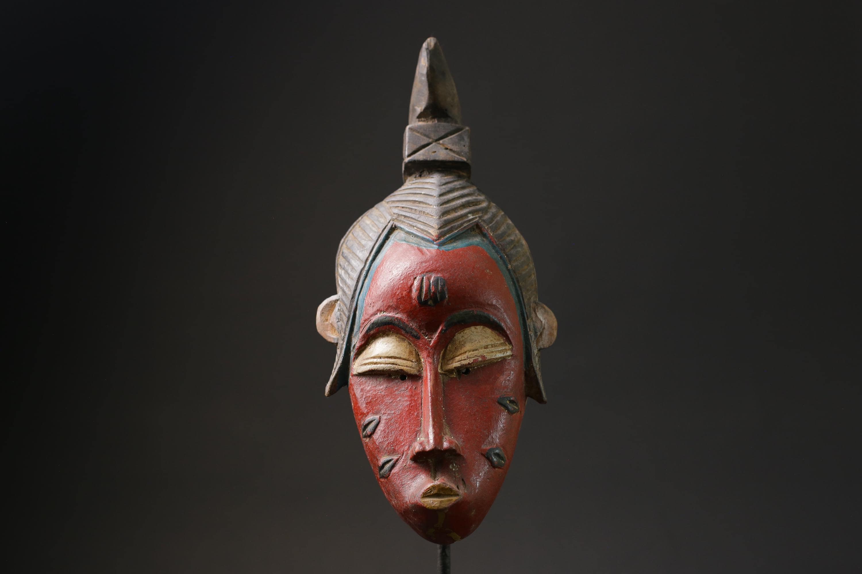 African mask antiques tribal Face vintage Wood Carved Hanging guro Masks for wall-G2447