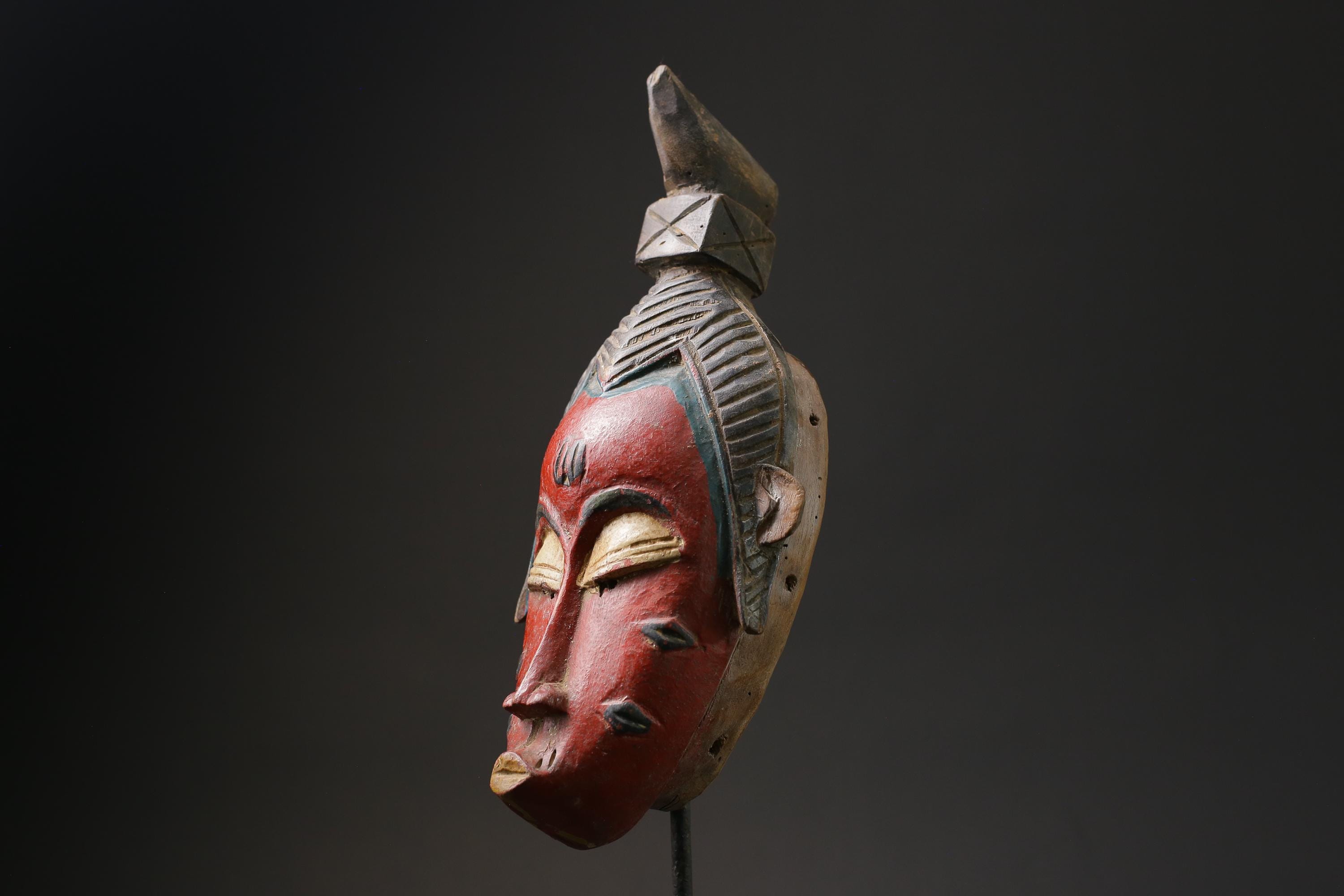 African mask antiques tribal Face vintage Wood Carved Hanging guro Masks for wall-G2447