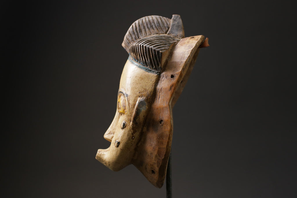 African wood mask antiques Face Vintage Wood Carved Hanging Guro masks for wall-G2448
