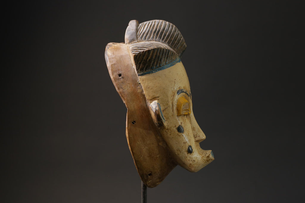 African wood mask antiques Face Vintage Wood Carved Hanging Guro masks for wall-G2448