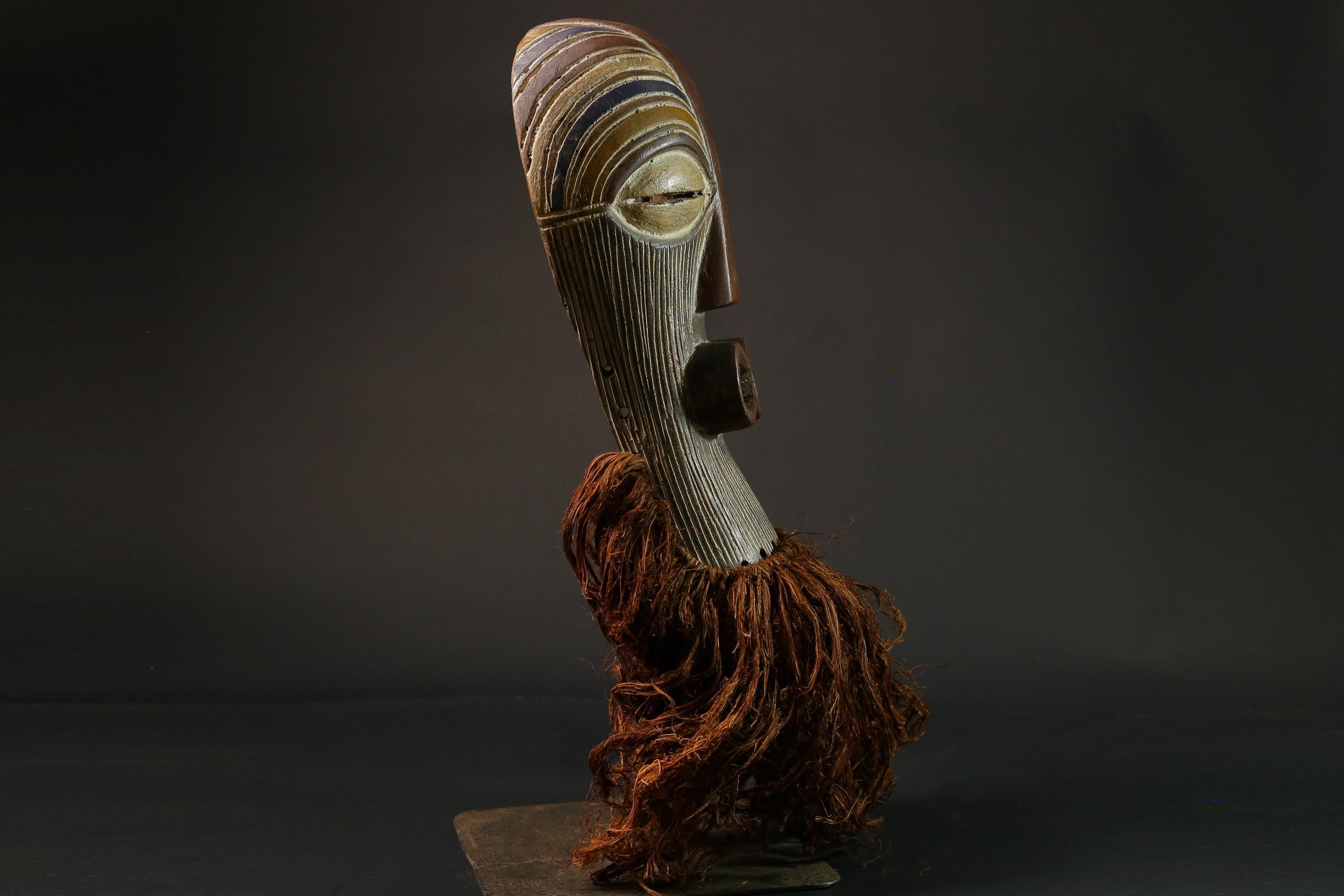 African Tribal Face Mask Wood Hand Wall Hanging Songye Kifwebe Mask Masks for wall-G2709