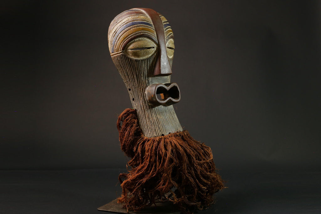 African Tribal Face Mask Wood Hand Wall Hanging Songye Kifwebe Mask Masks for wall-G2709