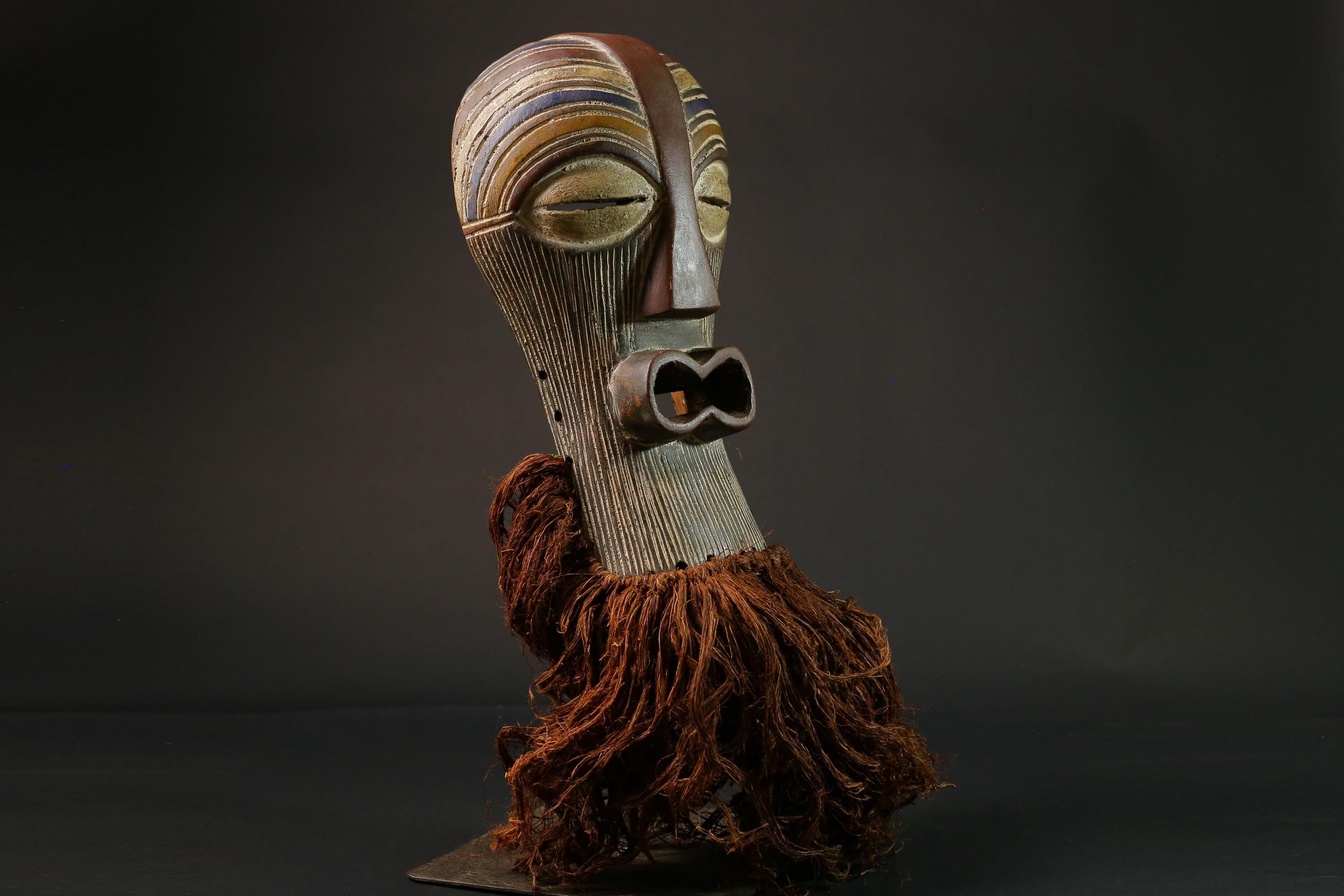 African Tribal Face Mask Wood Hand Wall Hanging Songye Kifwebe Mask Masks for wall-G2709