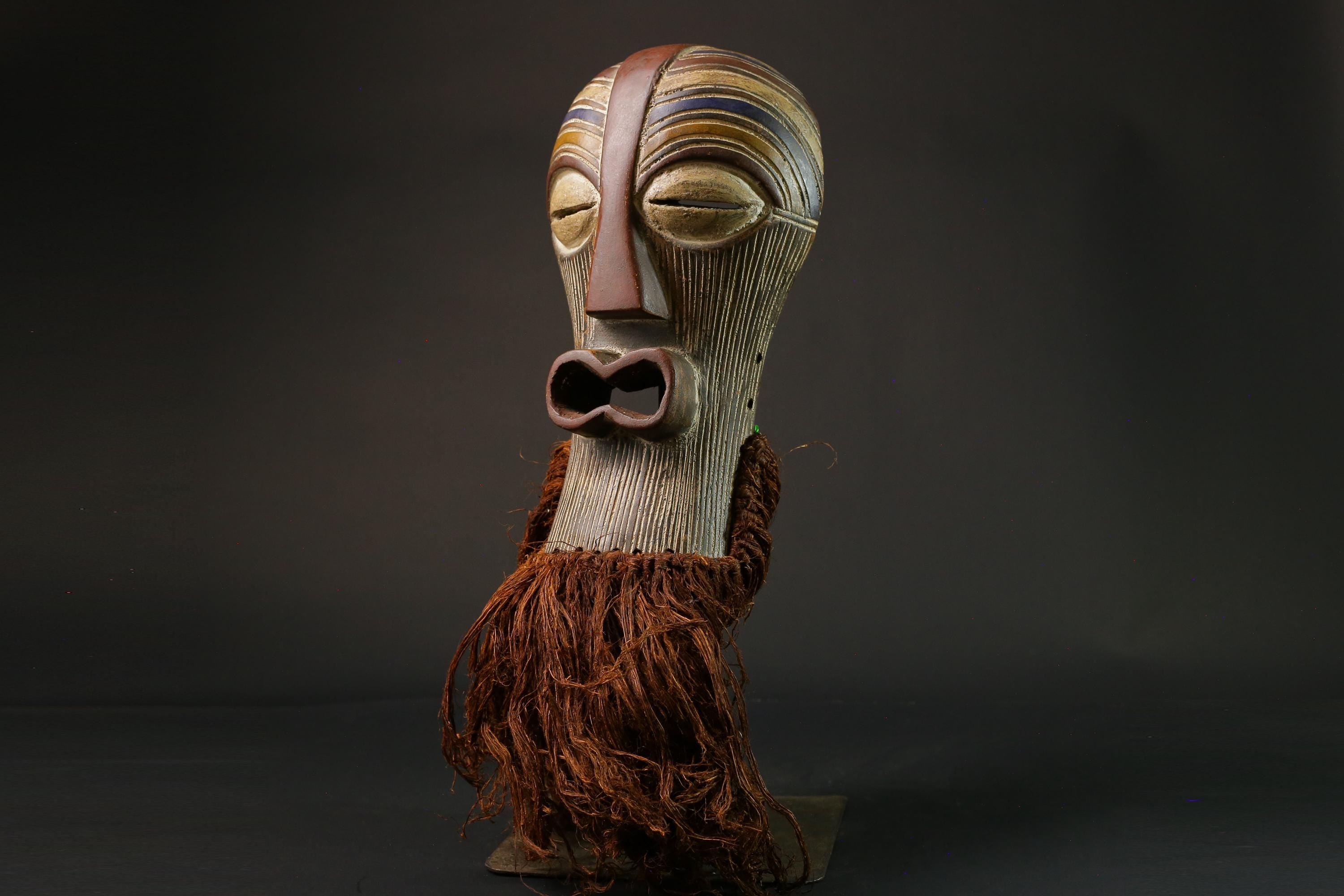 African Tribal Face Mask Wood Hand Wall Hanging Songye Kifwebe Mask Masks for wall-G2709