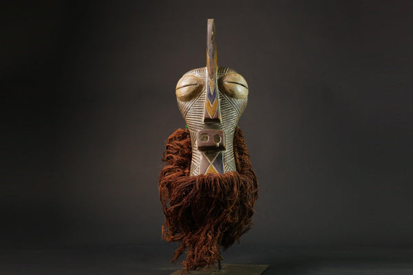 African Tribal Face Mask Wood Hand Wall Hanging Songye Kifwebe Mask Masks for wall-G2716