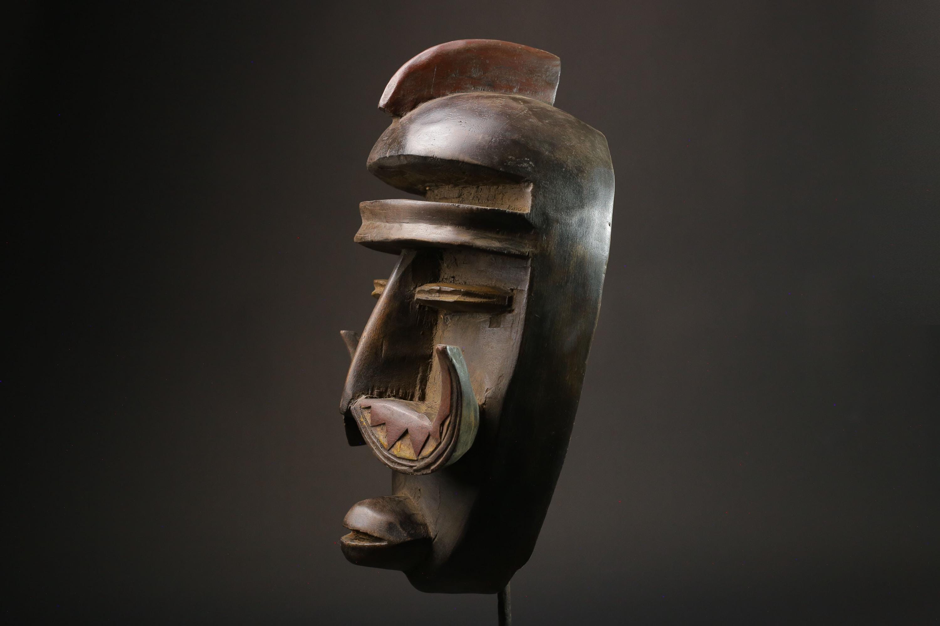 African wood mask antiques Dan Kran Mask Tribal Face Mask Wood Wall Hanging-8796