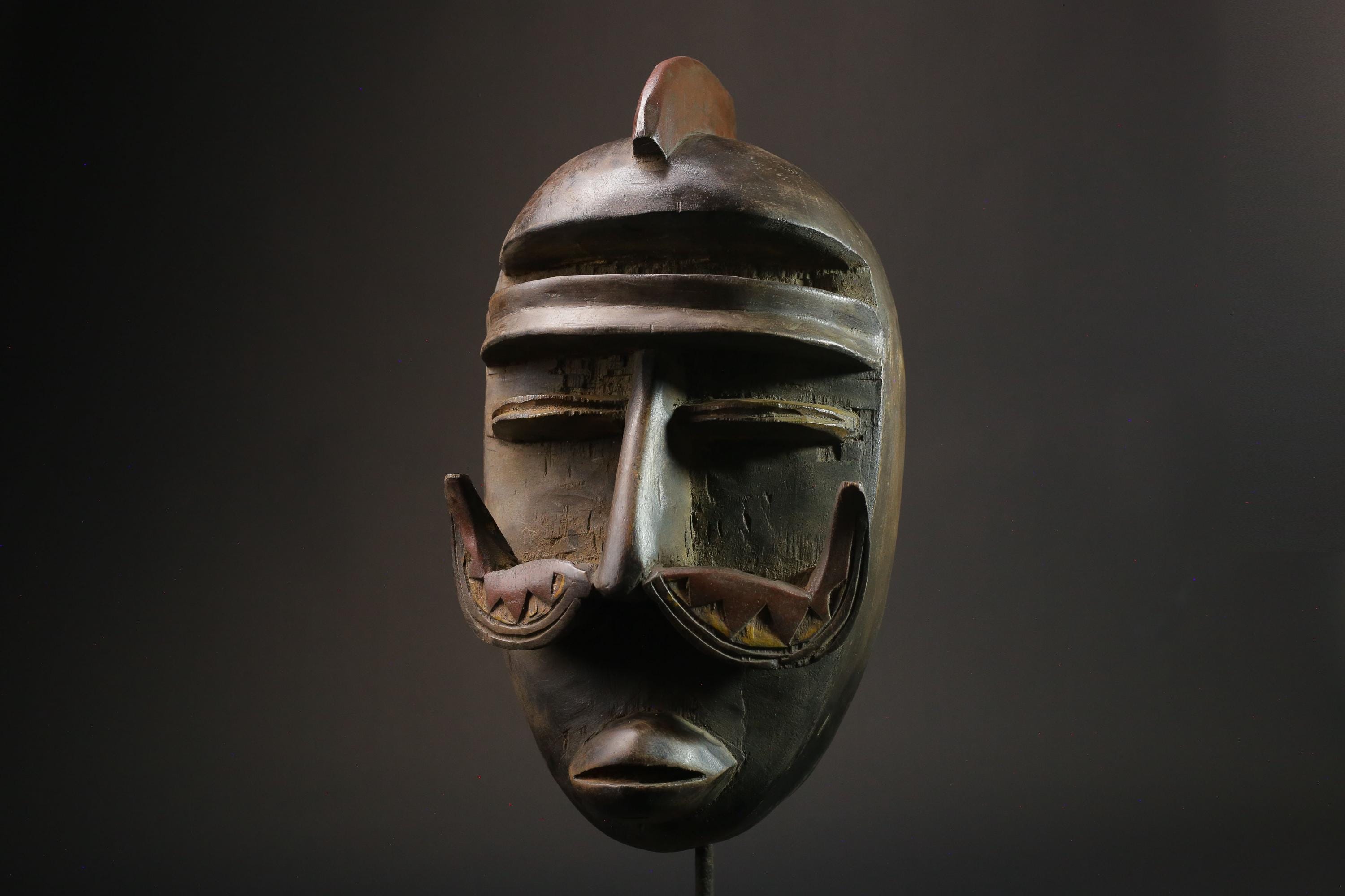African wood mask antiques Dan Kran Mask Tribal Face Mask Wood Wall Hanging-8796