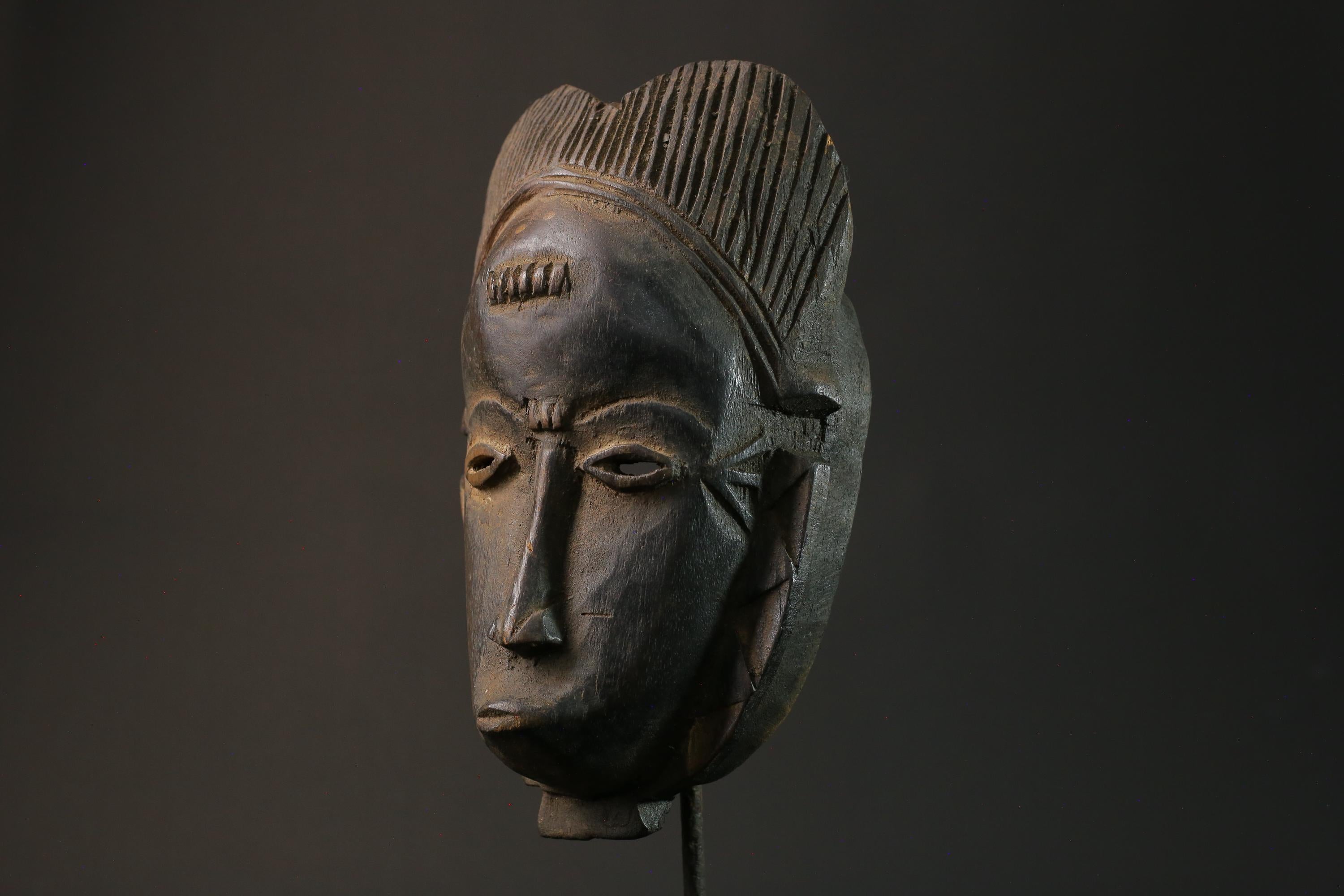 African wood mask antiques Baule Antique  Mask Wood Hand Masks for wall-7827