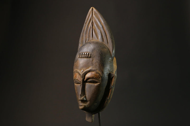 African Tribal Face Mask Wood Hand Carved Wall Hanging Baule Masks for wall-7275