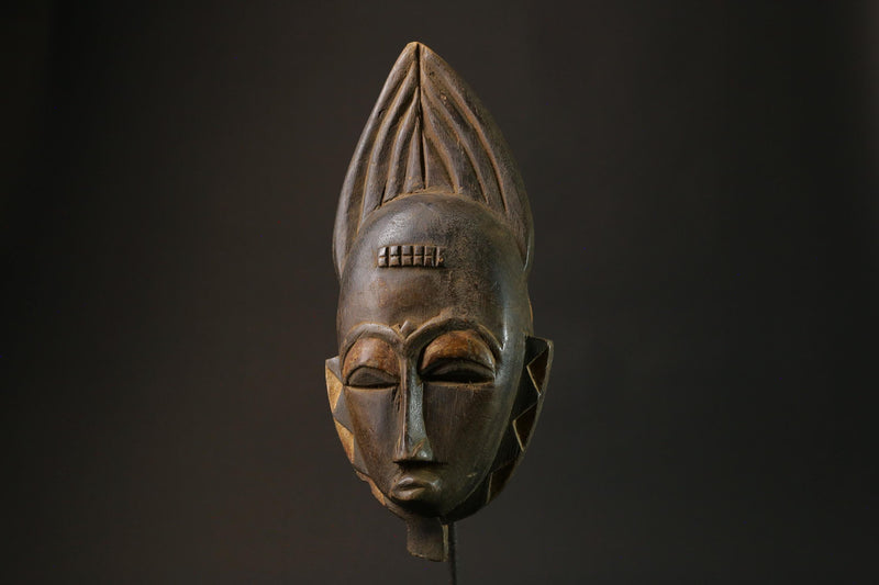 African Tribal Face Mask Wood Hand Carved Wall Hanging Baule Masks for wall-7275