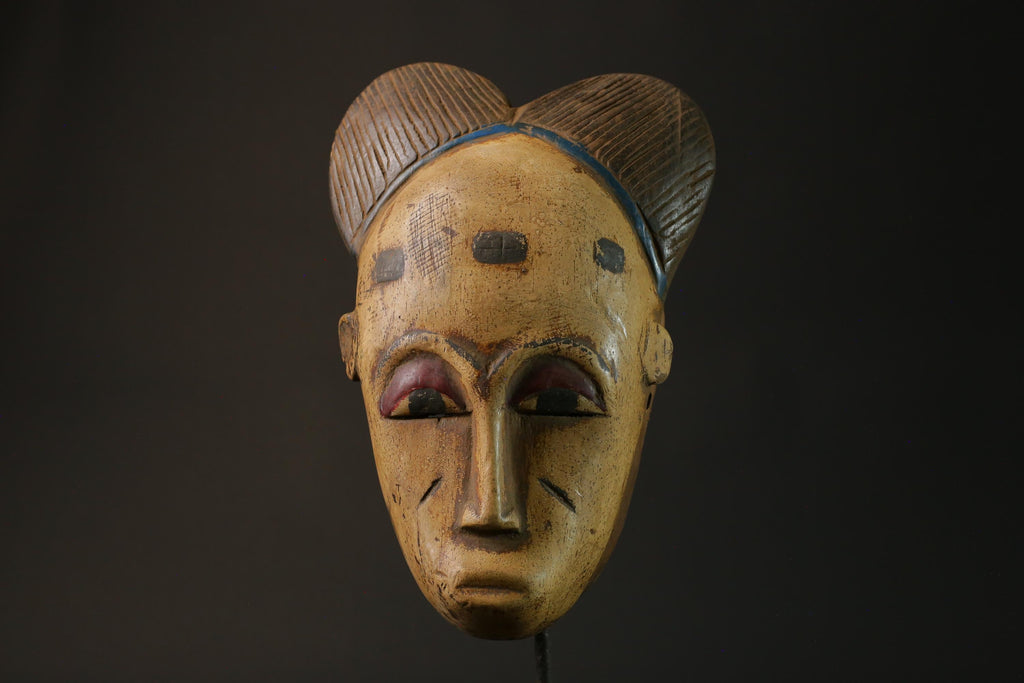 African wood mask antiques Carved wood Face Tribal antique Masks for wall- 4088