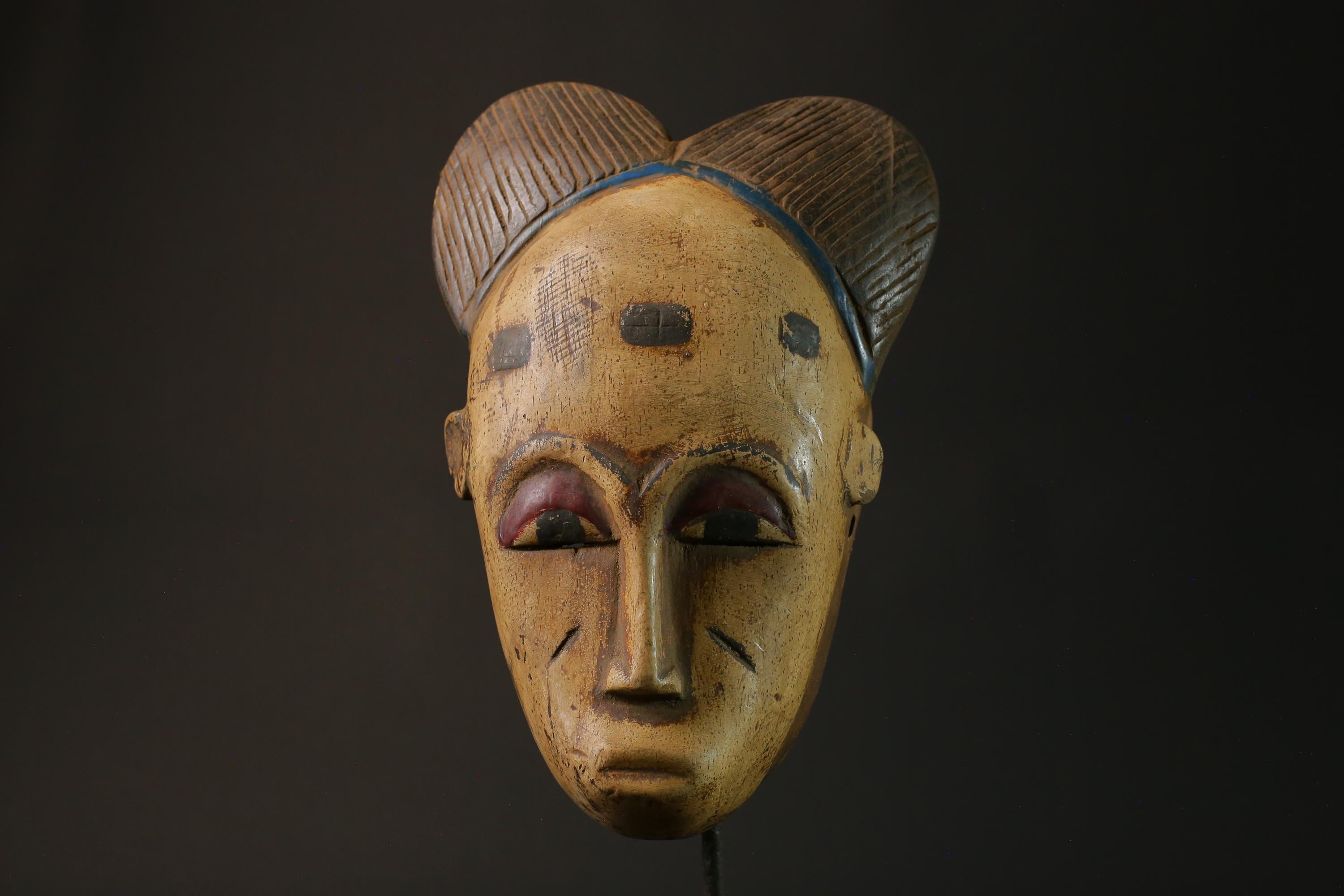 African wood mask antiques Carved wood Face Tribal antique Masks for wall- 4088