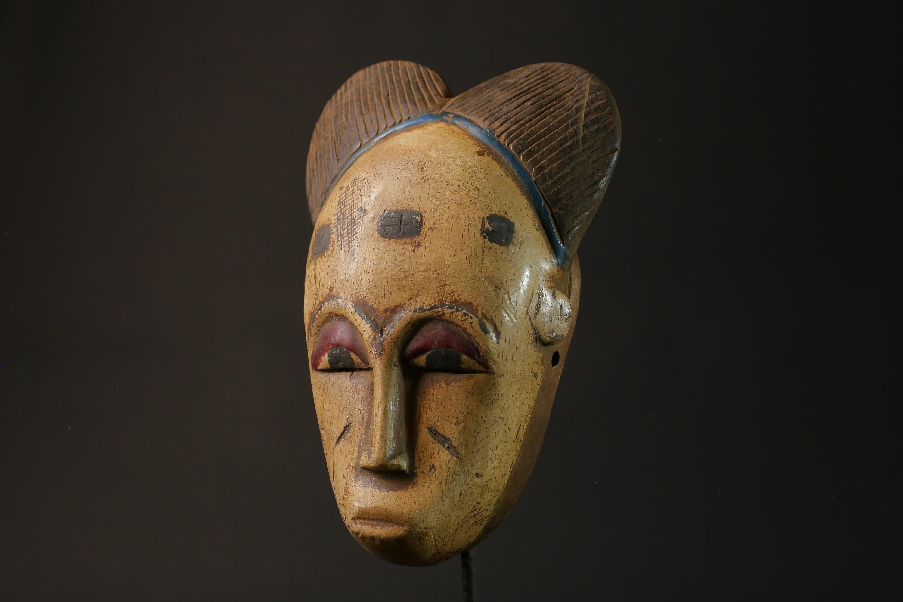 African wood mask antiques Carved wood Face Tribal antique Masks for wall- 4088
